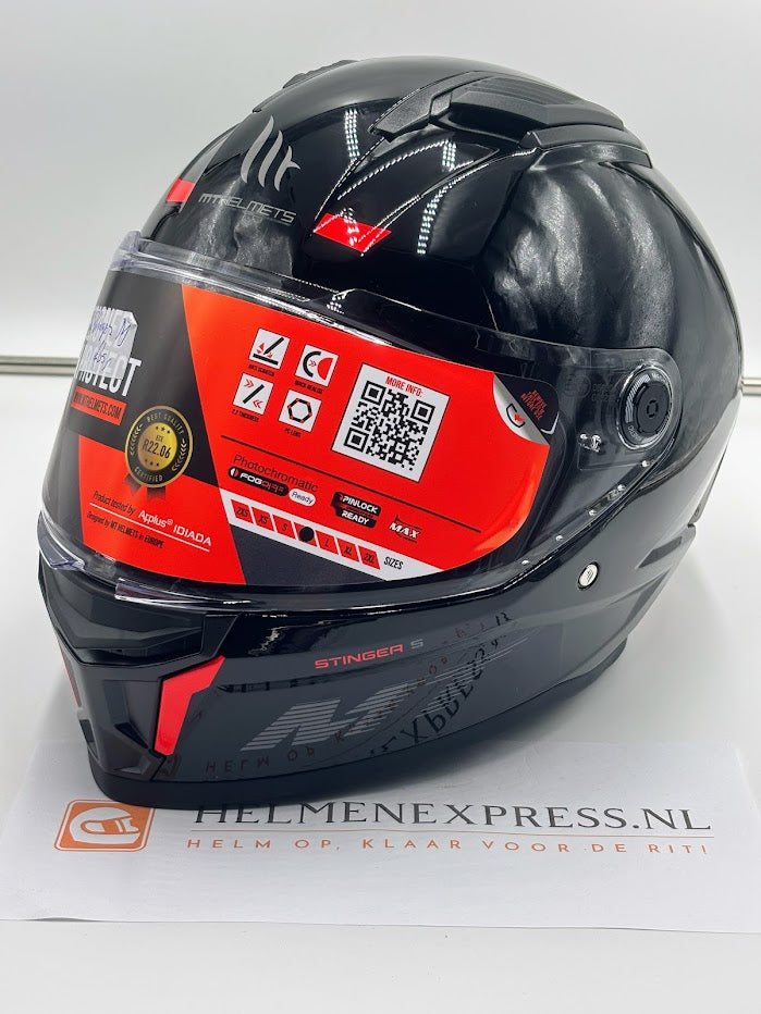 MT Stinger Solid 2 integraalhelm glans zwart