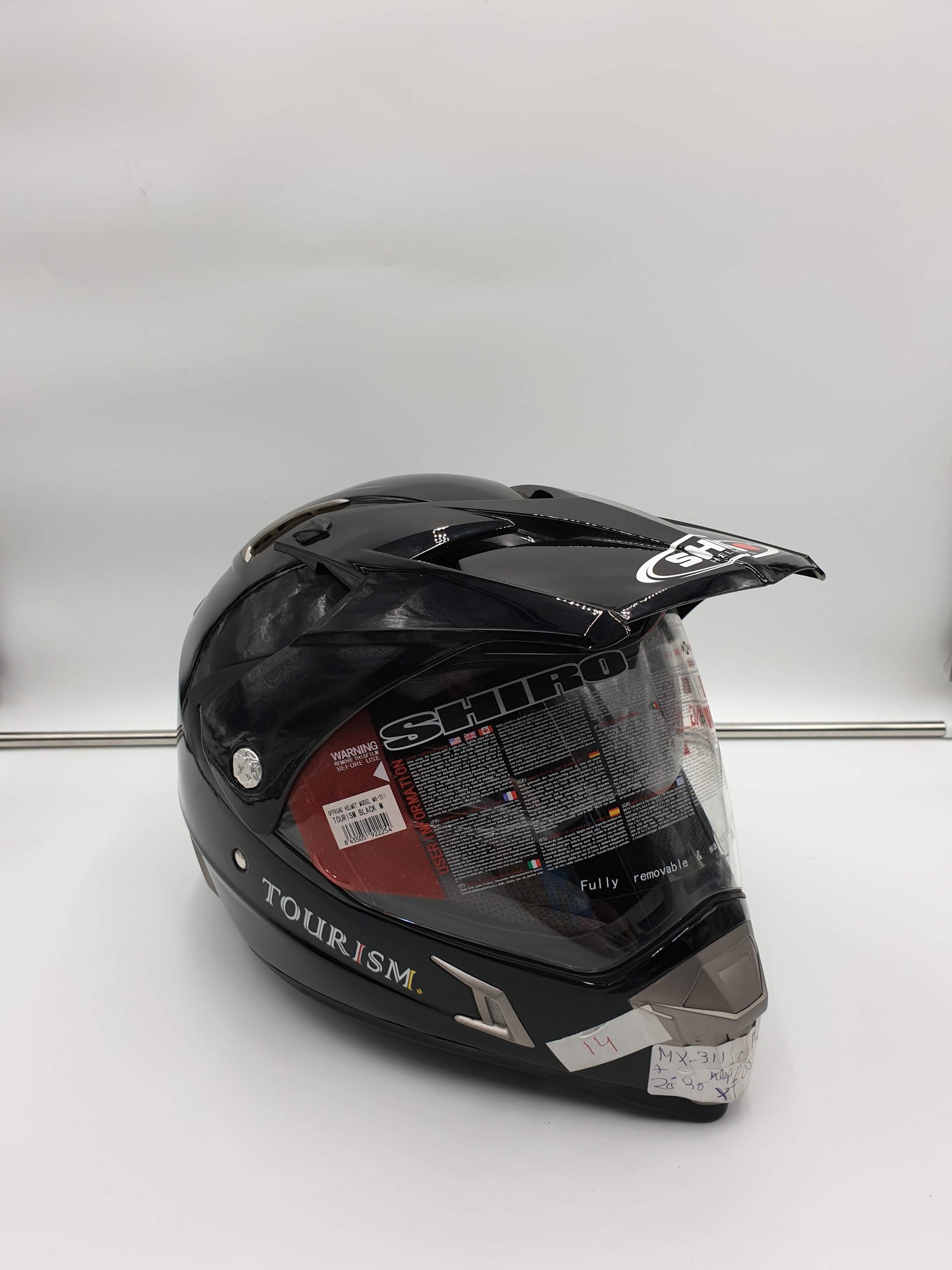 Shiro integraalhelm offroad tourism MX-311 zwart inclusief zonneklep - Helmendiscounter.nl