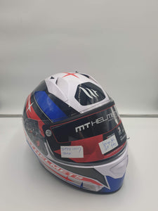 MT integraalhelm stinger GP wit/blauw/rood - Helmendiscounter.nl