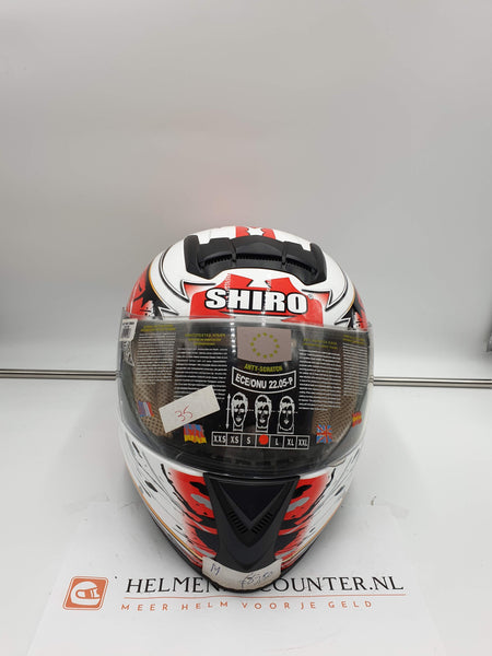 Shiro SH-821 Kerosen integraalhelm wit-rood