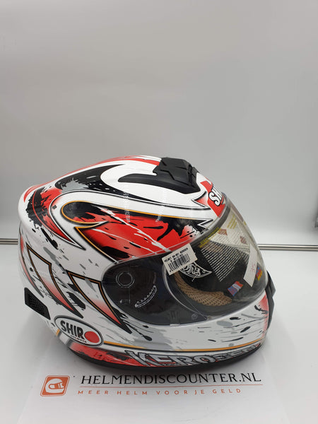 Shiro SH-821 Kerosen integraalhelm wit-rood