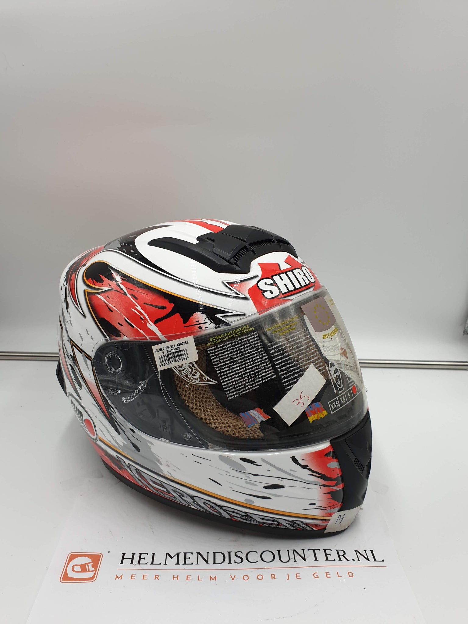 Shiro SH-821 Kerosen integraalhelm wit-rood