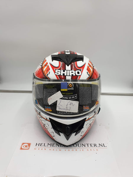 Shiro integraalhelm SH-833 platinum wit-rood inclusief zonnebril