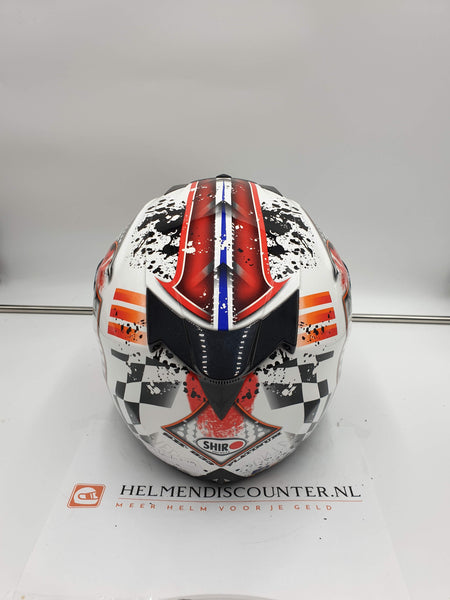 Shiro integraalhelm SH-833 platinum wit-rood inclusief zonnebril