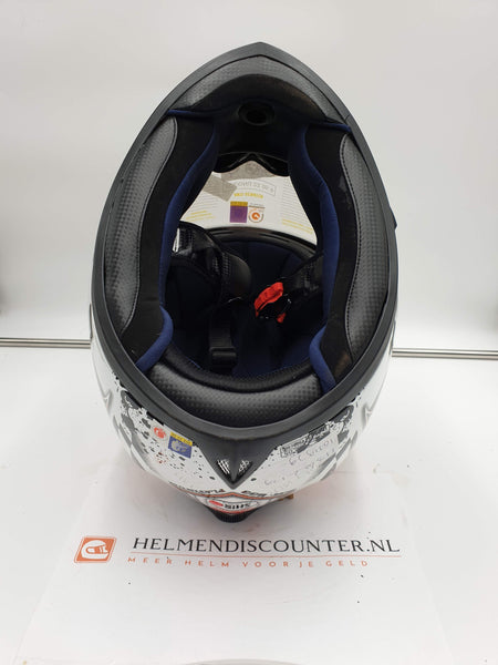 Shiro integraalhelm SH-833 platinum wit-rood inclusief zonnebril