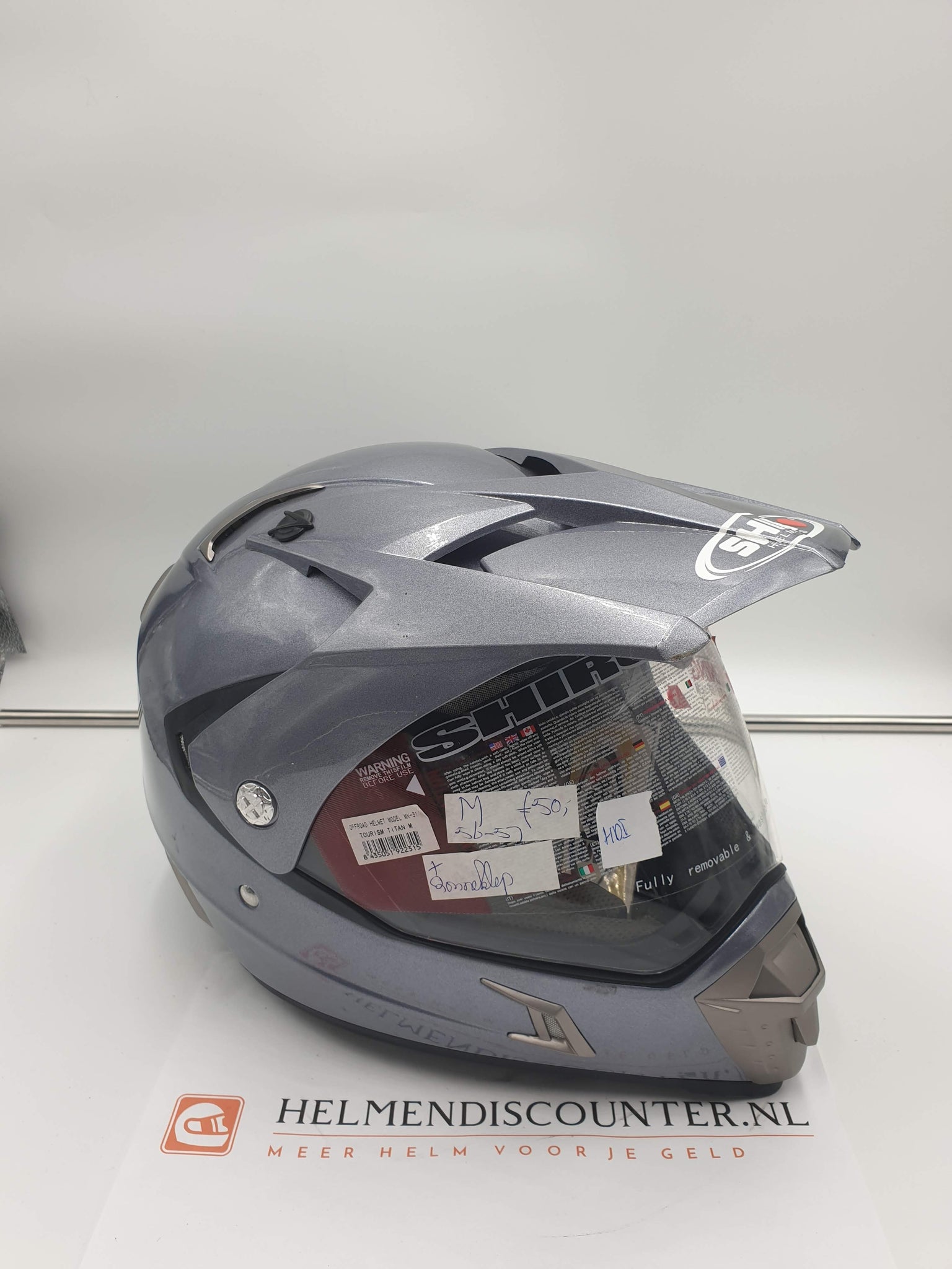 Shiro integraalhelm offroad tourism MX-311 titanium inclusief zonneklep