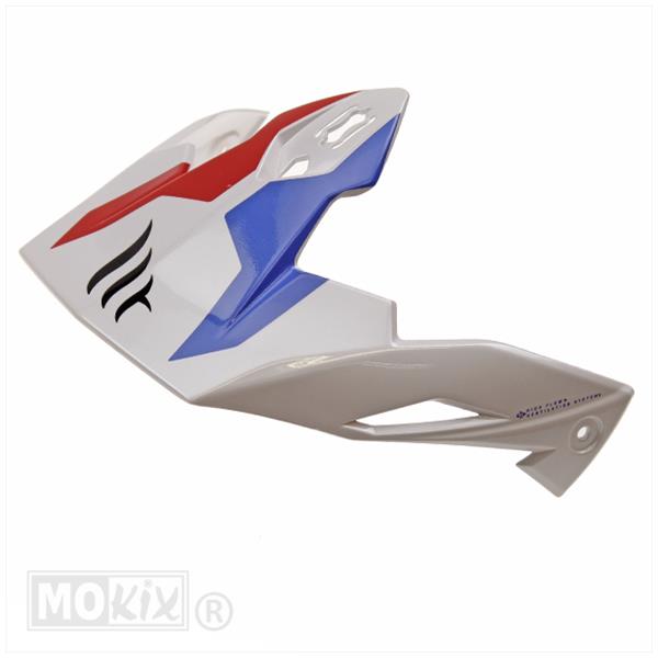 Streetfighter jethelm klep Twin wit-blauw-rood